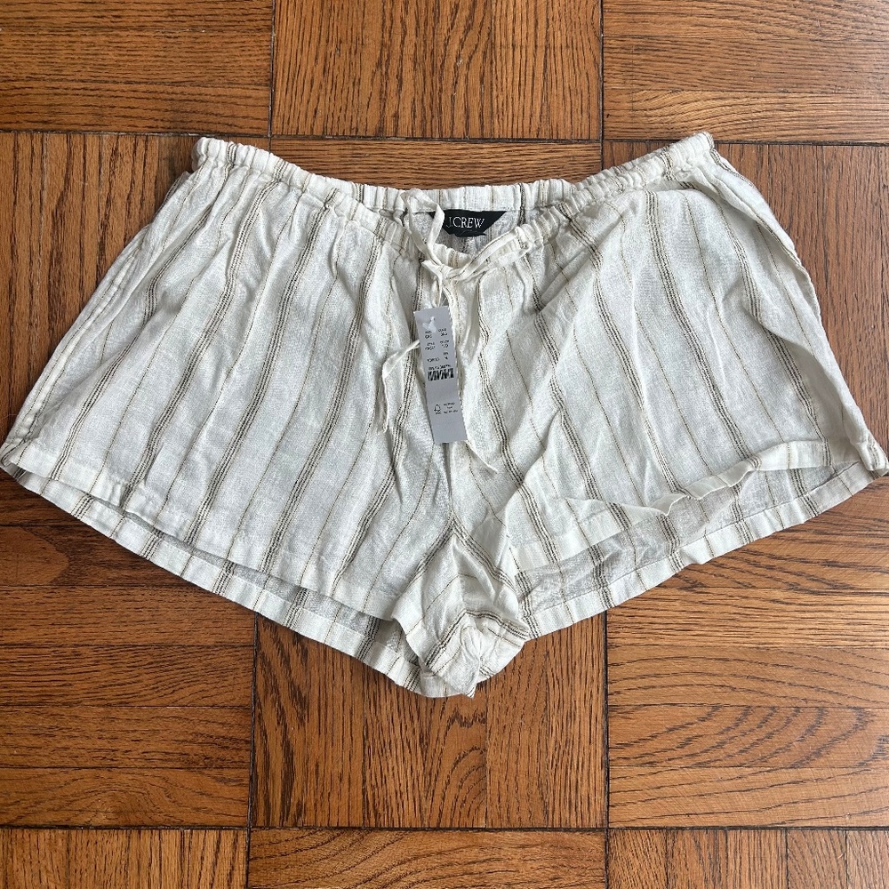 J.Crew linen striped beach shorts